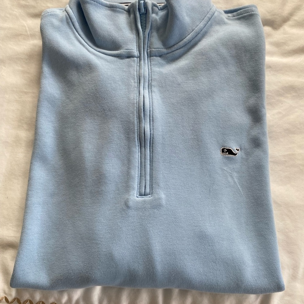 Vineyard Vines Men's Sky Blue Zip-Up Sweater